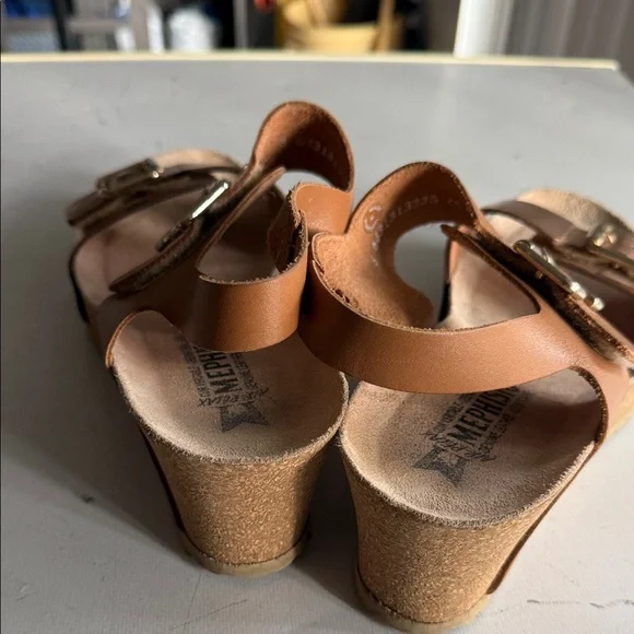 Mephisto Brown Leather Slingback Sandals - Picture 4 of 9